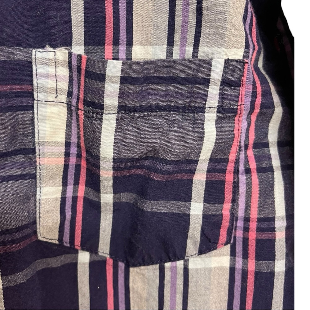 VICTORIA’S SECRET Pink & Navy Blue Plaid Pajama Set Cotton Size Large - Picture 3 of 6